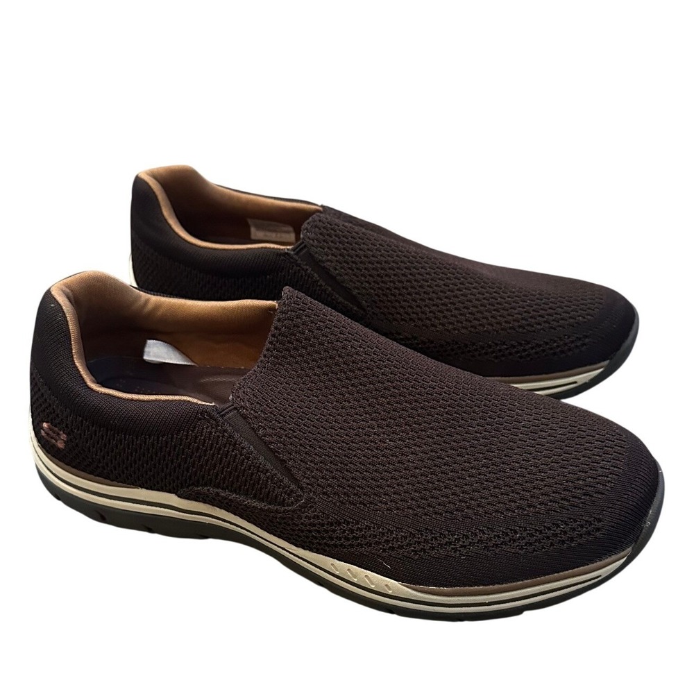 Skechers Brown Relaxed Fit Memory Foam Slip On Shoes Men's 11